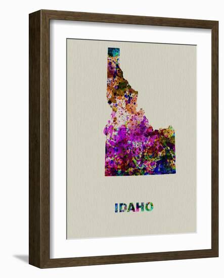 Idaho Color Splatter Map-NaxArt-Framed Art Print