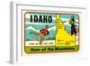 Idaho, Gem of the Mountains, Map-null-Framed Art Print