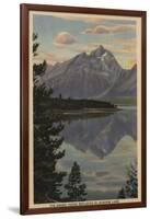 Idaho - Grand Teton Reflection on Jackson Lake-Lantern Press-Framed Art Print