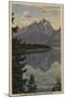 Idaho - Grand Teton Reflection on Jackson Lake-Lantern Press-Mounted Art Print