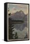 Idaho - Grand Teton Reflection on Jackson Lake-Lantern Press-Framed Stretched Canvas