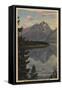 Idaho - Grand Teton Reflection on Jackson Lake-Lantern Press-Framed Stretched Canvas