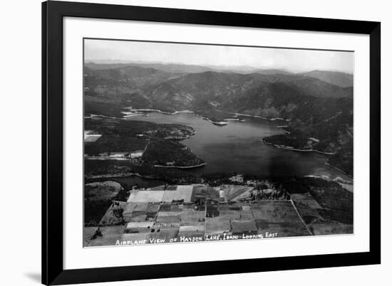 Idaho - Hayden Lake Aerial-Lantern Press-Framed Premium Giclee Print