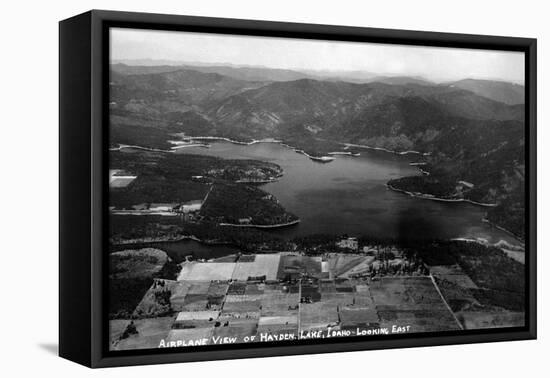 Idaho - Hayden Lake Aerial-Lantern Press-Framed Stretched Canvas