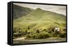 Idaho, Hells Canyon Reach of Snake River, a Cluster of Homes-Alison Jones-Framed Stretched Canvas