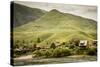 Idaho, Hells Canyon Reach of Snake River, a Cluster of Homes-Alison Jones-Stretched Canvas