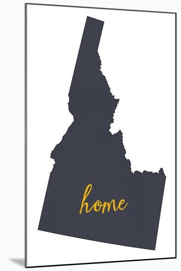 Idaho - Home State- Gray on White-Lantern Press-Mounted Art Print