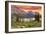 Idaho - Lake and Peaks at Sunset-Lantern Press-Framed Art Print