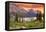 Idaho - Lake and Peaks at Sunset-Lantern Press-Framed Stretched Canvas