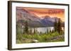 Idaho - Lake and Peaks at Sunset-Lantern Press-Framed Art Print