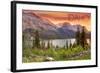 Idaho - Lake and Peaks at Sunset-Lantern Press-Framed Art Print