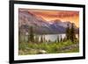 Idaho - Lake and Peaks at Sunset-Lantern Press-Framed Premium Giclee Print