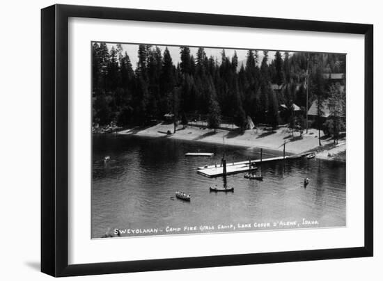 Idaho - Lake Coeur d'Alene; Camp Sweyolakan-Lantern Press-Framed Art Print