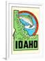 Idaho Map with Trout-null-Framed Art Print