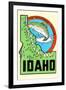 Idaho Map with Trout-null-Framed Art Print