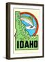 Idaho Map with Trout-null-Framed Art Print