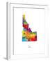 Idaho Map-Michael Tompsett-Framed Art Print