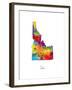 Idaho Map-Michael Tompsett-Framed Art Print