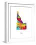 Idaho Map-Michael Tompsett-Framed Art Print