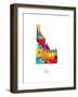 Idaho Map-Michael Tompsett-Framed Art Print