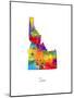 Idaho Map-Michael Tompsett-Mounted Art Print