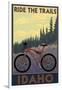 Idaho - Mountain Bike Scene-Lantern Press-Framed Art Print