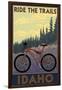 Idaho - Mountain Bike Scene-Lantern Press-Framed Art Print