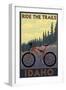 Idaho - Mountain Bike Scene-Lantern Press-Framed Art Print