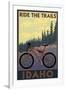 Idaho - Mountain Bike Scene-Lantern Press-Framed Art Print