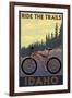 Idaho - Mountain Bike Scene-Lantern Press-Framed Art Print