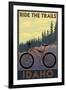 Idaho - Mountain Bike Scene-Lantern Press-Framed Art Print