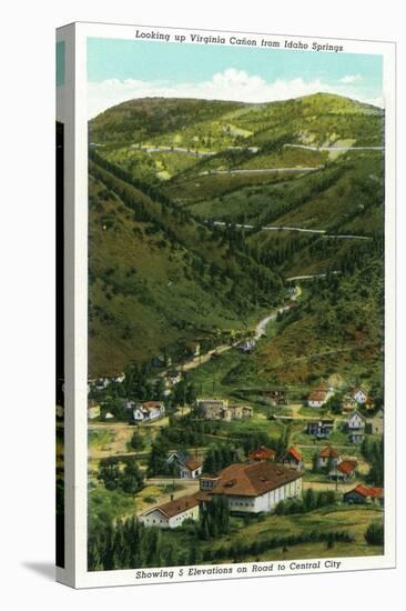 Idaho Springs, CO, Virginia Canyon from Town, 5 Elevations on Road to Central City View-Lantern Press-Stretched Canvas