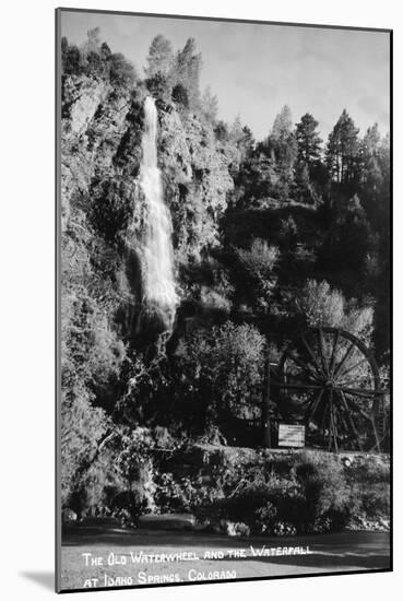 Idaho Springs, Colorado - Old Waterwheel and Waterfall-Lantern Press-Mounted Art Print