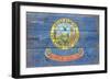 Idaho State Flag - Barnwood Painting-Lantern Press-Framed Art Print