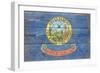 Idaho State Flag - Barnwood Painting-Lantern Press-Framed Art Print