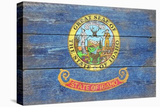 Idaho State Flag - Barnwood Painting-Lantern Press-Stretched Canvas