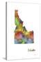Idaho State Map 1-Marlene Watson-Stretched Canvas