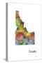 Idaho State Map 1-Marlene Watson-Stretched Canvas