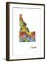 Idaho State Map 1-Marlene Watson-Framed Giclee Print