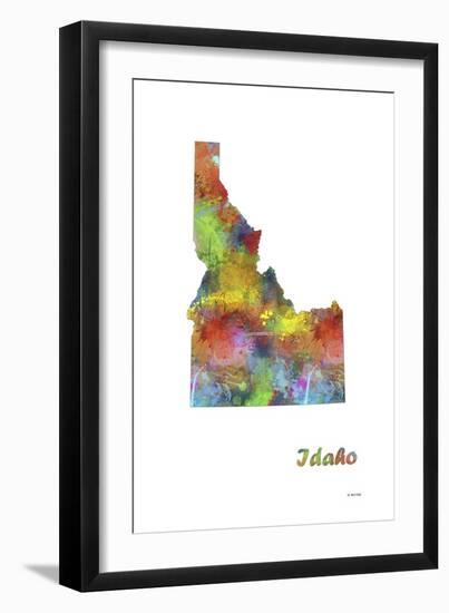 Idaho State Map 1-Marlene Watson-Framed Giclee Print