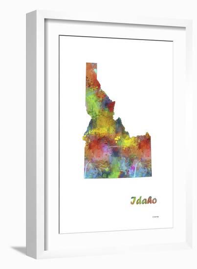 Idaho State Map 1-Marlene Watson-Framed Giclee Print