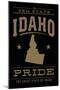 Idaho State Pride - Gold on Black-Lantern Press-Mounted Art Print