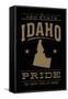 Idaho State Pride - Gold on Black-Lantern Press-Framed Stretched Canvas