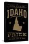 Idaho State Pride - Gold on Black-Lantern Press-Stretched Canvas