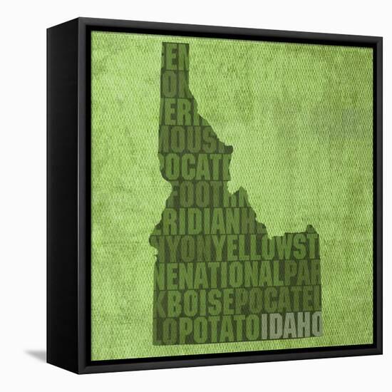 Idaho State Words-David Bowman-Framed Stretched Canvas