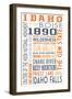 Idaho - Typography-Lantern Press-Framed Art Print