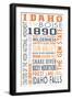 Idaho - Typography-Lantern Press-Framed Art Print