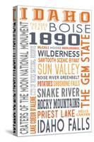 Idaho - Typography-Lantern Press-Stretched Canvas