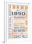 Idaho - Typography-Lantern Press-Framed Art Print