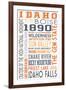 Idaho - Typography-Lantern Press-Framed Art Print